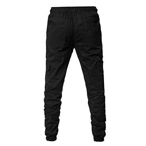 Pantalones Hombre Moda Casual Multi-Bolsillo Trabajo Corta Pantalones Pants Jogging Color sólido Deportivo Pantalon Fitness Chandal Elástica Transpirable Cómodo riou