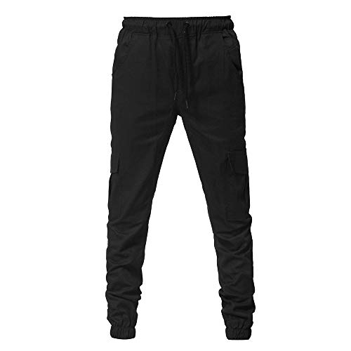 Pantalones Hombre Moda Casual Multi-Bolsillo Trabajo Corta Pantalones Pants Jogging Color sólido Deportivo Pantalon Fitness Chandal Elástica Transpirable Cómodo riou