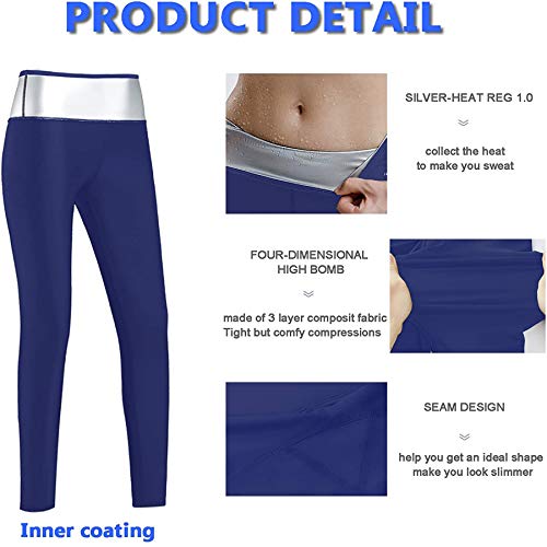 Pantalones para Adelgazar,Pantalones Deportivos Mujer, Pantalón de Sudoración Adelgazar, Leggings Push Up, Mallas Termicos de Neopreno, Faja Reductora Adelgazante para Deporte (L)