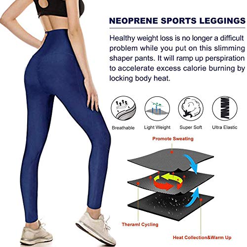 Pantalones para Adelgazar,Pantalones Deportivos Mujer, Pantalón de Sudoración Adelgazar, Leggings Push Up, Mallas Termicos de Neopreno, Faja Reductora Adelgazante para Deporte (L)