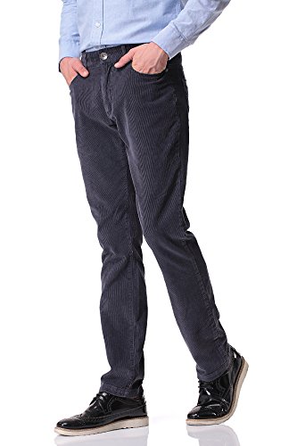 Pau1Hami1ton Pantalones De Pana Algodón Slim Fit Casual para Hombre PH-06(36,Gris)