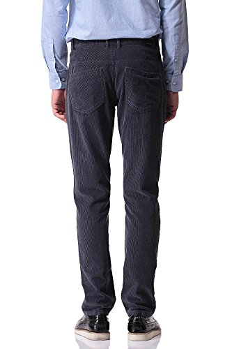 Pau1Hami1ton Pantalones De Pana Algodón Slim Fit Casual para Hombre PH-06(36,Gris)