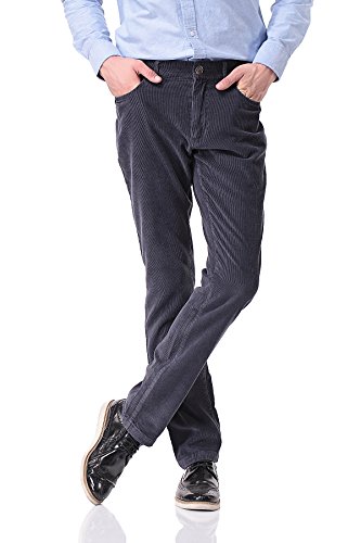 Pau1Hami1ton Pantalones De Pana Algodón Slim Fit Casual para Hombre PH-06(36,Gris)