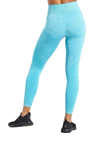 Pau1Hami1ton Talle Alto Sin Costura Leggins para Mujer Gimnasio Capri Mallas Pantalones de Yoga Niñas Fitness Leggings Deportivos GP-13(Lightblue,S)