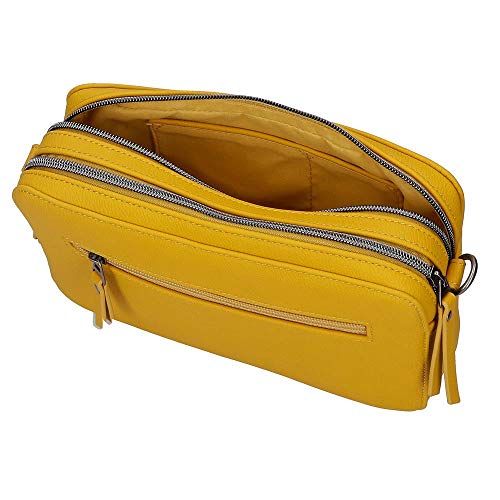 Pepe Jeans Eva Bandolera Dos Compartimentos Amarillo 25x18x6,5 cms Piel Sintética