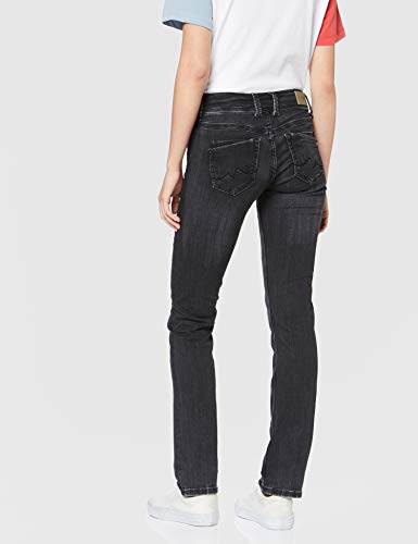 Pepe Jeans Saturn PL201660 Vaqueros Straight, Negro (Black Wiser Wash Denim Wv9), W31/L32 para Mujer