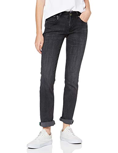 Pepe Jeans Saturn PL201660 Vaqueros Straight, Negro (Black Wiser Wash Denim Wv9), W31/L32 para Mujer