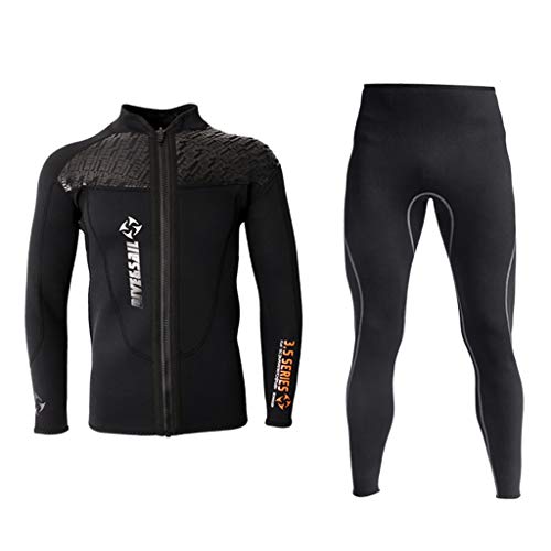 perfeclan Chaqueta De Neopreno para Hombre De 3 Mm Chaqueta De Surf De Manga Larga Conjunto De Pantalones Grandes