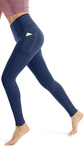 Persit Leggins Mujer, Leggins Deportivos Mujer Deporte Mallas Running Mujer Azul Marino M