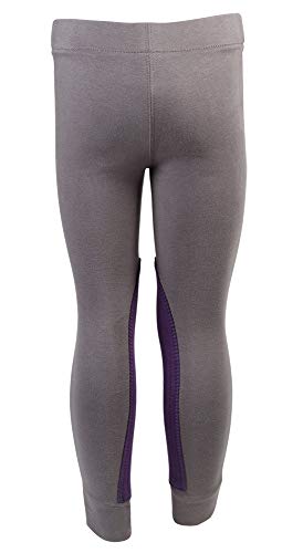 PFIFF 102603 Ella - Leggings de equitación para niños, Color Gris y Lila 152