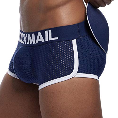 Pinji - Bóxers Ajustado para Hombre con Cojín Rellenos de Esponjas Delanteras y Traseras, Ropa Interior Calzoncillos Underwear de Malla Transpirable Y Cómodo