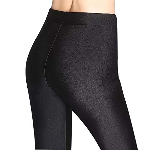 Pluto & Fox Leggings Pantalónes Térmico para Mujer De Brillo Suave Talla Grande con/Sin Forro Polar Elegible Elegante Super Elástica Tamaño L-4XL (Negro(con Forro Polar), 4XL)