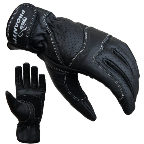 PROANTI – Guantes para la Moto para Mujeres, Cuero Tallas S-L Talla:S