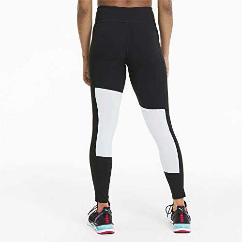 PUMA Logo 7/8 Graphic Tight Mallas Deporte, Mujer, Puma Black-Puma White-Silver PRT, L