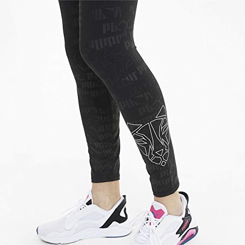 PUMA Mallas para Mujer con Relieve de Alta Rise 7, Mujer, Mallas para Mujer, 519475, Puma, Negro, Extra-Large