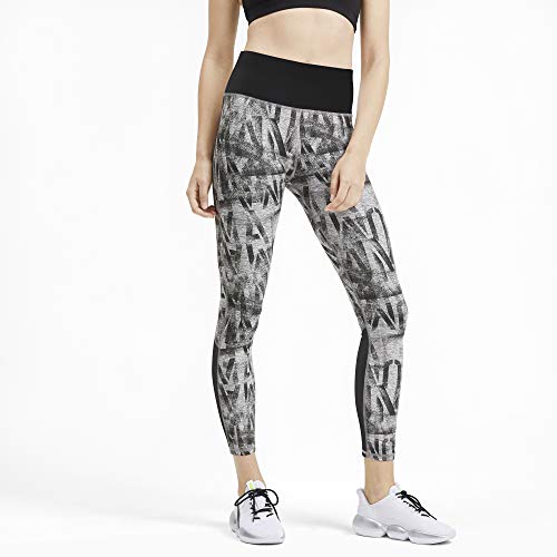 PUMA Studio 7/8 Graphic Tight Mallas Deporte, Mujer, Medium Gray Heather, M