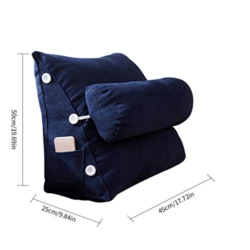 Qians Almohada de cojín de cuña Almohada de Lectura sentada Almohada Ajustable para reflujo ácido para acostarse en la Cama Leer Almohada y Almohada de Cama