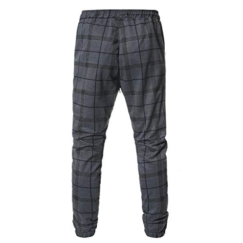 QUICKLYLy Pantalones Vaqueros Hombre Rotos Baratos Pitillo Elasticos Skinny Ajustados Trekking Casual Chandal Montaña Moto Slim Fit,Deportivos Largos Informales Cuadros Correr(Gris,XXL)