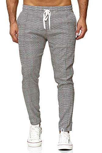 Red Bridge Pantalón para Hombre Slim-Fit Rayas Casual a Cuadros Moda Elástico Finos Chino Gris