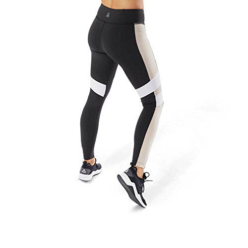 Reebok Lux Color Block Tight Mallas, Mujer, Multicolor (Negro/parchm), 2XS