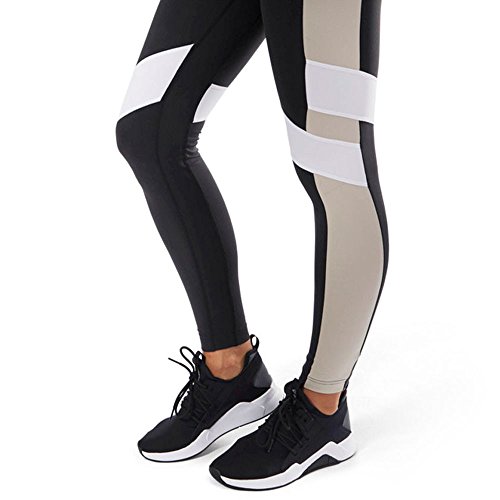 Reebok Lux Color Block Tight Mallas, Mujer, Multicolor (Negro/parchm), 2XS