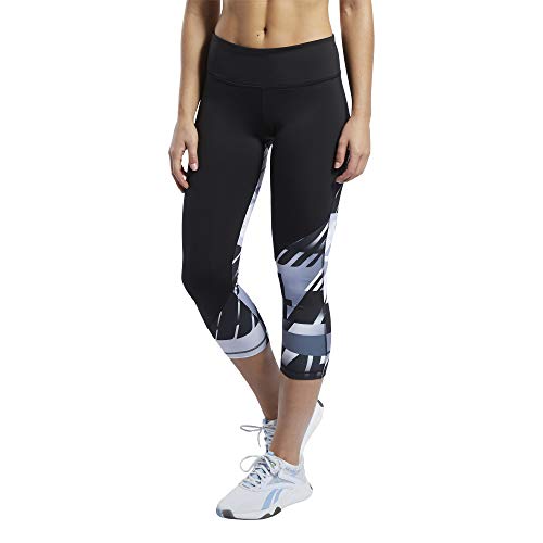 Reebok RC Lux Bold Texture 3/4 Tight-AMRAP Mallas, Mujer, Sterling Grey, L