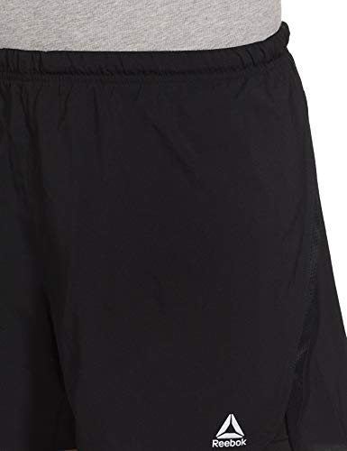 Reebok Re 2-1 Short Pantalón Corto, Hombre, Negro, S