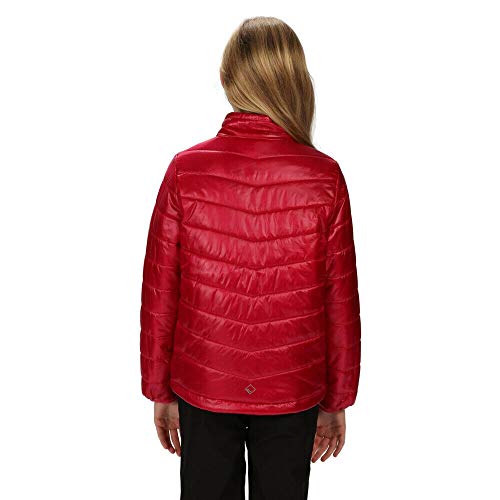 Regatta Unisex Kids Junior Freezeway Ii ligero acabado holográfico metálico con acabado duradero repelente al agua y chaqueta aislante, Unisex niños, Chaqueta, RKN098 9A8C11, rojo oscuro, 11-12 años