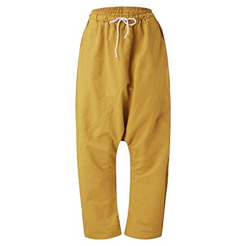 RISTHY Pantalones Anchos Mujer, Pantalones Tallas Grandes Baggy Aladin Bombacho Pantalones Casuales Flojos de Hip Hop Holgados Pantalones Deportivos Casual para Mujeres y Hombres