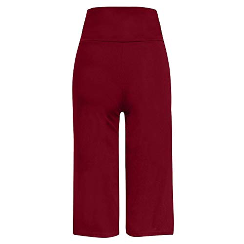 RISTHY Pantalones Largos Premamá 3/4 Pantalones de Yoga Leggings Pantalón Anchos de Piernas Anchas Pijamas Push Up Elástico para Barriga Mujer Embarazada Maternidad