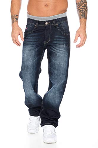 Rock Creek - Pantalones vaqueros para hombre de corte recto y pierna recta, color azul, RC-2091 azul 42W x 40L