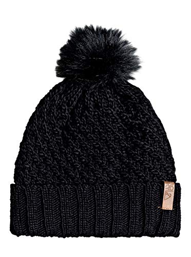 Roxy Blizzard - Gorro con Pompón Gorro con Pompón, Mujer, True Black, Talla única