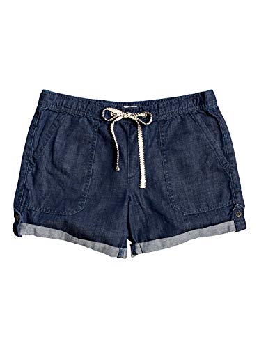 Roxy Milady Beach - Short Vaquero Elástico para Mujer Short Vaquero Elástico, Mujer, Dark Indigo, S