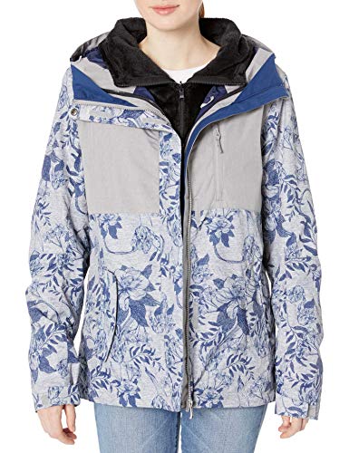 ROXY Snow Junior's Jetty 3N1 Jacket, Heather Grey Botanical Flowers, L