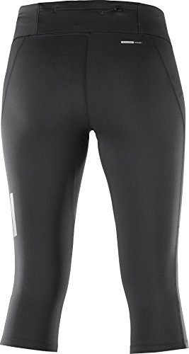 Salomon Mallas 3/4 para running, AGILE MID TIGHT, tejido de punto, negro, mujer, talla: XS, l40126600