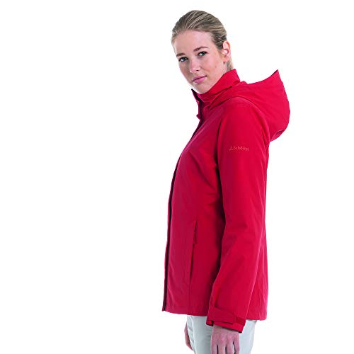 Schöffel Chaqueta 3 en 1 Tignes1, chaqueta de invierno impermeable con forro polar interior extraíble, chaqueta de lluvia transpirable y cálida para mujer, Mujer, 12477, Toreador, 40