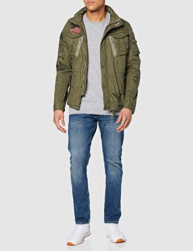 Schott NYC Squad28 Chaqueta, Verde (Kaki Kaki), Small para Hombre