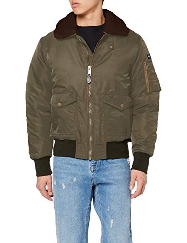 Schott Ohara Chaqueta, Army Kaki, XL para Hombre