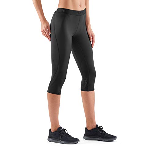 SKINS Mallas Deportivas para Mujer, DNAmic, Estilo Capri, Mujer, DA99060089033FS, Negro/Negro, Small