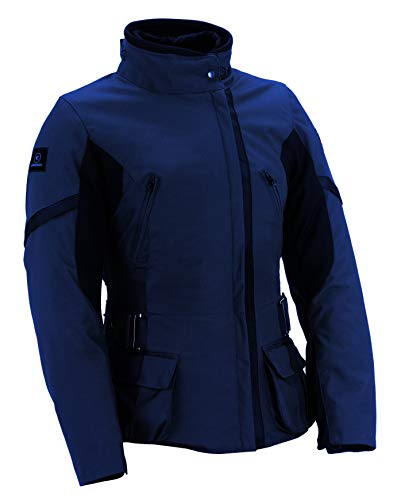 SMOOK S-Lady - Chaqueta de moto para mujer, impermeable, color azul marino, talla pequeña