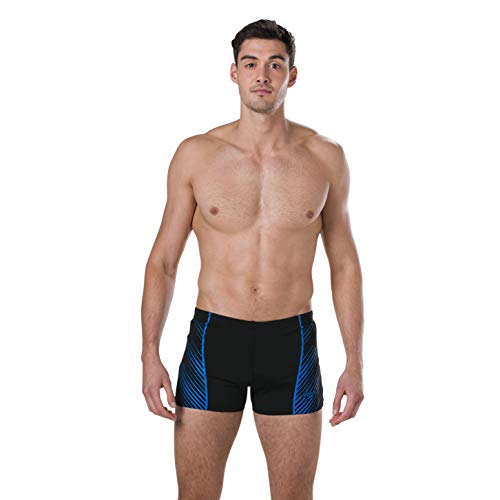 Speedo Sport Panel Aquashort Am Bañador, Hombre, Black/Neon Blue, 38