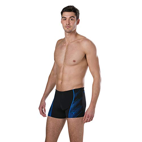 Speedo Sport Panel Aquashort Am Bañador, Hombre, Black/Neon Blue, 38