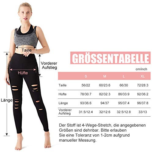 StarLifey Mujer Pantalones Rotos,Mallas Mujer Fitness Elásticos Mallas Moda Pantalones Color sólido Largos Pantalones Gym Yoga Slim Fit Pants Leggings (2 Piezas)