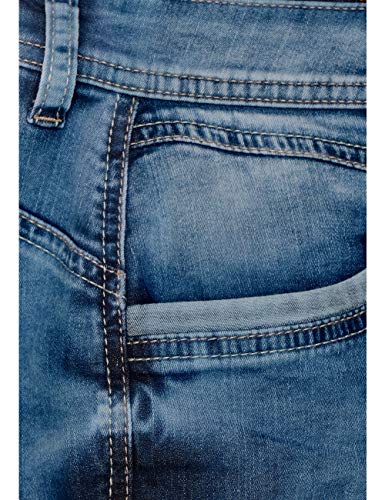 Street One Kate Pantalones Cortos, Mid Blue Random Bleached, 33 para Mujer