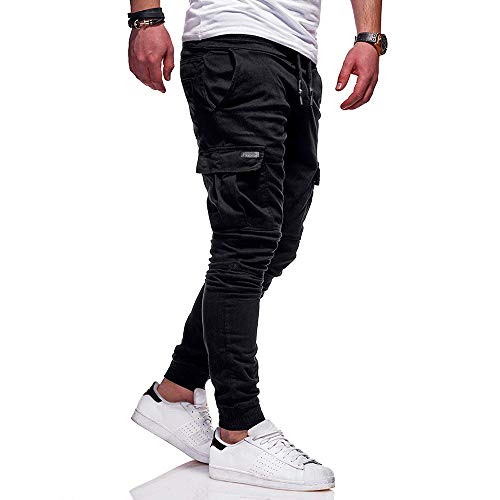 STRIR Pantalones de Hombre Casuales Deporte Joggers Pants Algodón Slim Fit Jeans Cargo Trouser