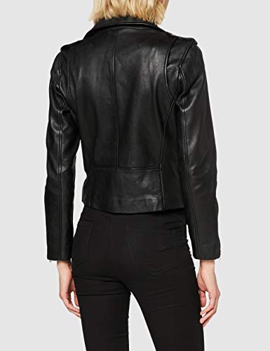 Superdry LS Essentials Biker Chaqueta, Negro (Black 02a), M para Mujer