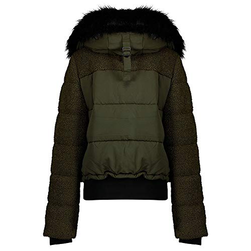 Superdry Mujer Cazadora bómber de Borreguillo Ella Caqui Militar 34