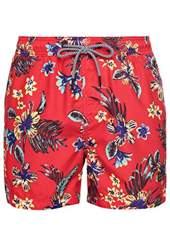 Superdry Super 5s Beach Volley SWM Shrt Pantalones Cortos, Rojo (Vintage Tropical Red D5u), L para Hombre