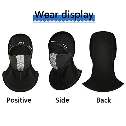 Suxman Pasamontañas Moto Invierño Impermeable, Balaclava Termico Forro Polar, Máscara Capucha Pasamontaña para Ciclismo, Esqui, Senderismo, Snowboard para Hombre Mujeres Resistente al Viento-Negro