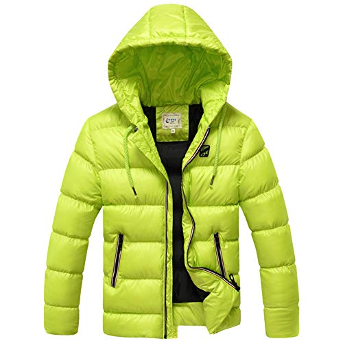 SXSHUN Niños Chaqueta de Nieve para Invierno Boys' Snow Jacket Abrigo Acolchado con Capucha para Chicos, Verde, 12-14 años (Etiqueta: 160cm)